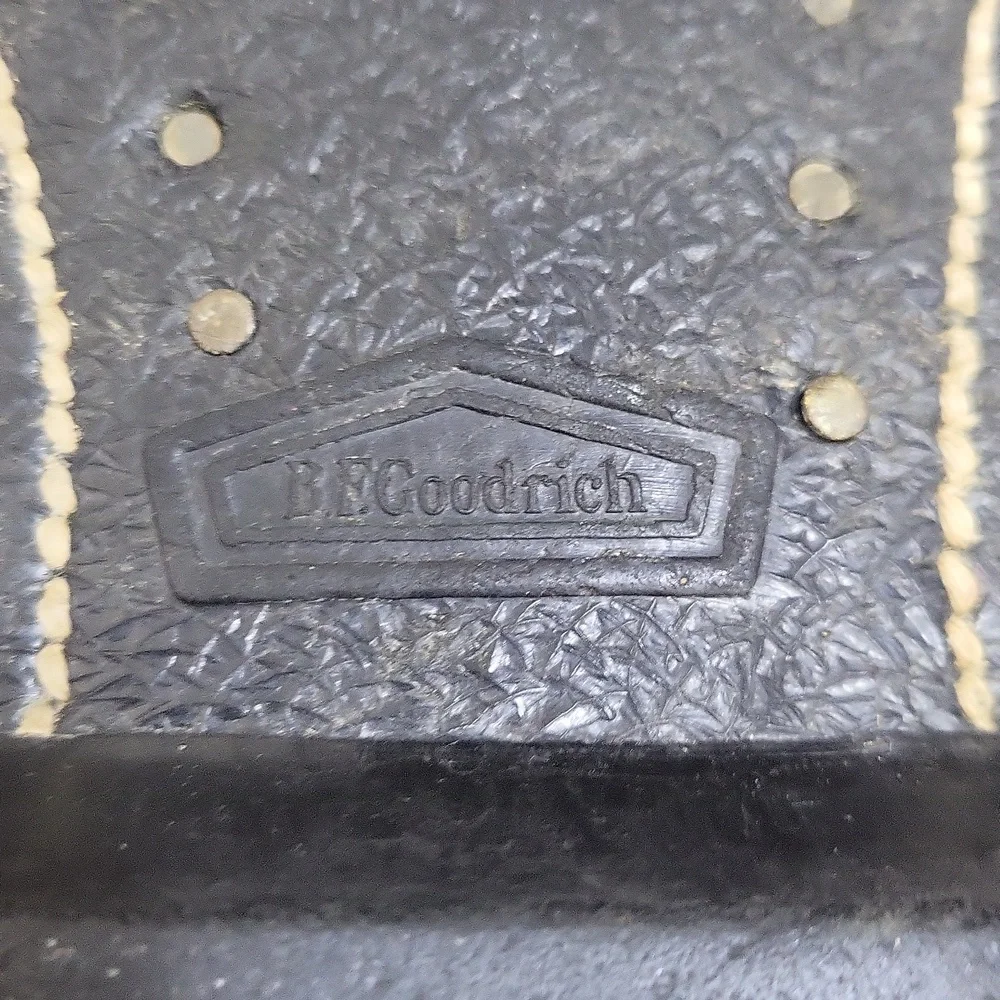 Vintage BF GOODRICH Black Steel Toe Laced Goodyear Heel Combat Boots - 8W - Picture 14 of 16